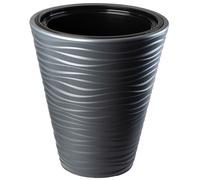 Vaso KADAX con inserto, vaso rotondo, 30 cm, antracite