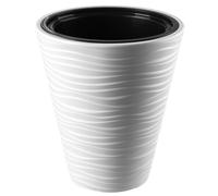 Vaso KADAX con inserto, vaso rotondo, 30 cm, bianco