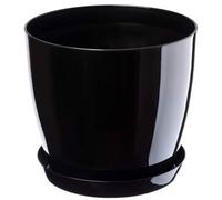 Vaso KADAX con piatto, vaso, 28 cm, nero