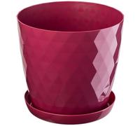 Vaso KADAX con piatto, vaso da fiori, rotondo, 25 cm, rosa