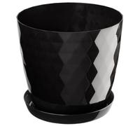 KADAX Flowerpot, Una casseruola per Fiori e Piante con sottobicchieri, fioriere Luce e Materiale Resistente Una pentola Decorativa per Piante (16 cm, Nero)