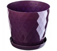 Vaso KADAX, vaso da fiori con piatto, 30 cm, viola