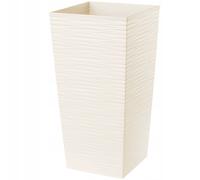 Vaso KADAX, vaso di plastica, vaso, 19 cm, crema