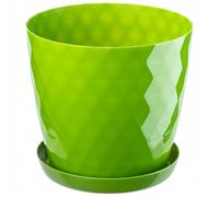 Vaso KADAX, vaso per fiori e piante con piatto, 30 cm, verde
