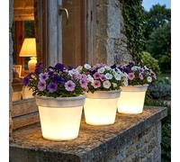 Vaso Lampada Solare per Esterni LED da Balcone Decorazione Giardino Patio 3x