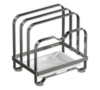 Vaso Lid Holder - 3 livelli in acciaio rack, Countertop Storage Organizer con vassoio a goccia, cucina Lid Stand per pentole e padelle covers | Multi Purpose Storage Rack for Cutting Board Baking