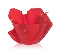 Vaso, Centrotavola, Forma Iconica in Plexiglass BIG Linea Drappeggi D'AUTORE , 45x45x h 29 cm - 0,5 kg Colore Rosso rosso