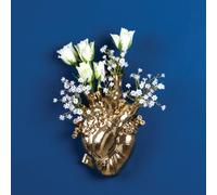 Vaso Love in Bloom di SELETTI, color oro, a forma di cuore, porcellana Seletti