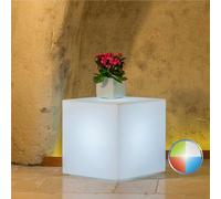 VASO LUMINOSO CUBO ALTO 40X40 LED RGB SOLARE GIARDINO CASA PISCINA