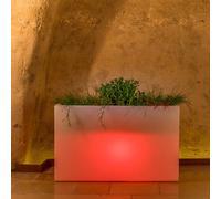 VASO LUMINOSO LAMPADA FIORIERA LUCE LED ROSSO CAVO GIARDINO CASA PISCINA