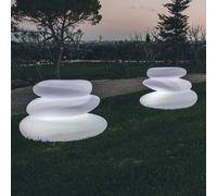 VASO LUMINOSO LED LUCE BIANCA BATTERIA FIORIERA ILLUMINAZIONE GIARDINO TERRAZZO