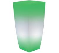 Vaso Luminoso Quadrato 33x33x70 cm Bauer Home Light Ghiaccio e Verde