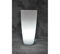 Vaso luminoso tondo resina bianco ghiaccio/luce bianca 40x90 cm interno esterno