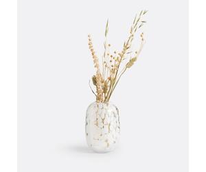 Vaso maculato in vetro H15 cm, Miaro Bianco TU