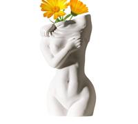 Vaso moderno per fiori femminile, vaso da fiori in ceramica a di corpo, decorazione minimalista per interni per casa bohémien, vaso estetico multifunzionale per fiori freschi, penne e articoli