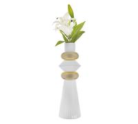Vaso Modular H.39 Bianco e Oro Design Geometrico Moderno Arredo Casa Elegante 20