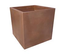 Vaso momus mat 35x35, CORTEN altezza 35 opaco leggermente ruvido predisposto per i fori ma non forato, uso esterno e interno