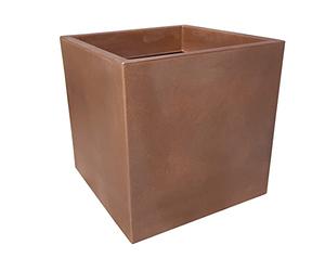 Vaso momus mat 35x35, CORTEN altezza 35 opaco leggermente ruvido predisposto per i fori ma non forato, uso esterno e interno