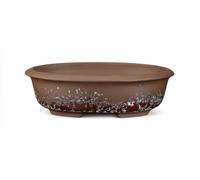 Vaso ovale ARTE per Bonsai art.6000 /cm.33x26x8,5 h. "Maculato ROSSO"