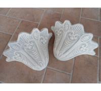 VASO PENSILE APPLIQUE DA PARETE MURO PER FIORI ESTERNO IN CEMENTO MARMO N°2 VASI