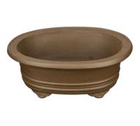 Vaso per bonsai ovale in gres 15x12x5,5 cm - XM001
