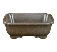 Vaso per bonsai rettangolare in gres argentato 13,5x10,5x4 cm - ZL293