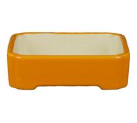 Vaso per bonsai rettangolare in gres smaltato arancione 11x9x2,5 cm - A45