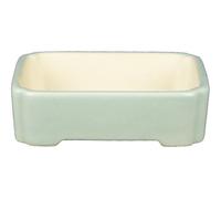 Vaso per bonsai rettangolare in gres smaltato azzurro cielo 11x9x2,5 cm - A31