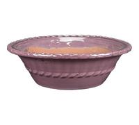 Vaso per bonsai rotondo in gres smaltato rosa-viola 22x22x7 cm - G238b