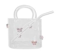 Vaso per borsa in , trasparente con bordo largo con cannuccia | Vaso per fiori, borsa per bevande, barattolo a forma di pesce, per casa, caffetteria, bar, addio al nubilato, ragazza, serata