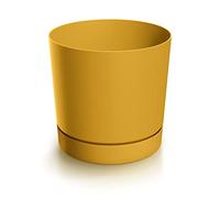 Vaso per fiori Ø 12 cm, altezza 12 cm | Portavaso in elegante design in plastica duratura, resistente alle intemperie e ai raggi UV | Vasi per un giardino e arredamento d'interni eleganti | Giallo