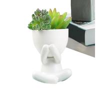 Vaso per fiori a forma di figurina, fioriera a forma di corpo, fioriere per persone, testa e viso, statua minimalista, decorazione astratta per tavolo a m