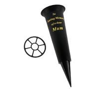 Vaso Per Fiori Con Punta Per Memoriale Funebre Nero - Mamma