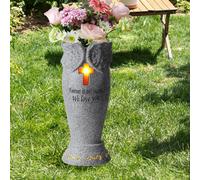 Vaso per fiori da cimitero con palo in resina, regalo commemorativo per la