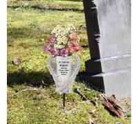 Vaso per fiori da cimitero con palo per prato e cortile, facile da installare,