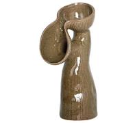Vaso per fiori in gres verde 28 cm Calamus