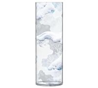 Vaso per fiori in plastica con montagna innevata e ghiaccio, 30 x 9 cm, decorazione trasparente
