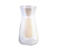 Vaso per fiori in vetro trasparente, alto 20 cm, per decorazione da tavolo, vaso decorativo per erba della pampa, tulipani, orchidee, rose, fiori secchi (colorato)