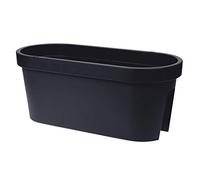 Vaso per fiori per ringhiera, colore antracite, 60 x 28 cm, vaso ovale