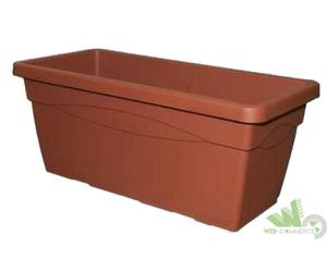 VASO PER FIORI PIANTE CASSETTA CASSETTONE PLASTICA COLOR TERRACOTTA CM.80X37X33