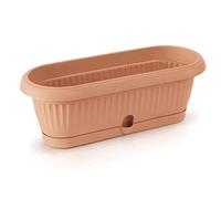 Vaso Per Fiori Piante Ovale Terra DCK Decorativo In Plastica Alto 10 Cm Da Interno Esterno 26,5x12 Cm Terracotta Design Classico 2 Litri