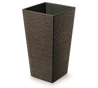 Vaso per Fiori piante Quadrato Furu Square ECO WOOD Decorativo in Plastica e Legno 33% cm da Interno Esterno 40x40x76 cm Quadrato Caffè Design Moderno 92 Litri