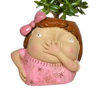 Vaso per fioriera con testa succulenta, vaso per fioriera con testa grande, Fioriera per interni Lady Head, Pinch Nose Ragazzi e ragazze Face Design Fioriera Testa Vaso per piante di orchidee