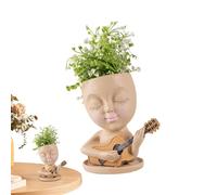 Vaso per fioriere per il viso, vaso da fioriera per il viso, fioriere carine per interni, vaso per piantagione viso in resina, vaso di cactus per decorazione della casa AV