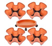 Vaso per fragole, 4 ripiani con ruote rimovibili, vasi per piante da interni con ruote, fioriera verticale impilabile per fiori e frutta, per interni ed esterni, casa, appartamento e ingresso