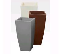 Vaso Per Interno/Esterno Mod.Home Quadro Diam. Cm.33X33X70H. Col.Pietra