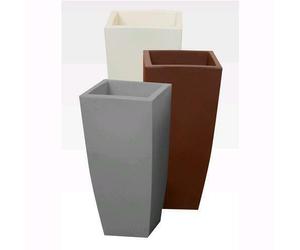 Vaso Per Interno/Esterno Mod.Home Quadro Diam. Cm.33X33X70H. Col.Pietra