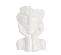 Vaso per La Scrivania Vaso per Il Viso in Ceramica Bianca Forma Femminile Testa Mezzo Busto Vasi Minimalismo Femminista Decorativo Vaso da Fiori