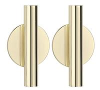 Vaso per montaggio a parete Tubo 2 pezzi Vaso da parete per fiori secchi sospesi Vasi per fiori in metallo liscio con per affinare, ufficio, matrimonio, riunione di famiglia, anniversario Dorato 4, 3x