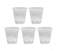 Vaso per orchidee con drenaggio esterno per interni o uso - Vaso bianco con fori trasparenti Include plastica portatile resistente alle intemperie - Set di fiori (12 x 8,3 x 14 / 15 x 10,5 x 15,3 / 18